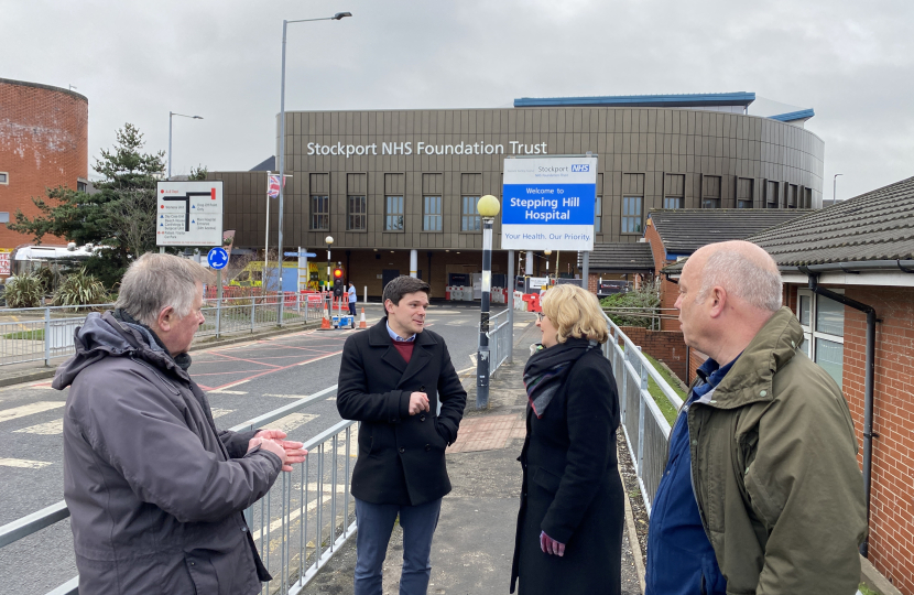 Paul and Mary Robinson (PPC for Cheadle) outside the new Urgent Care Unit at Stepping Hill