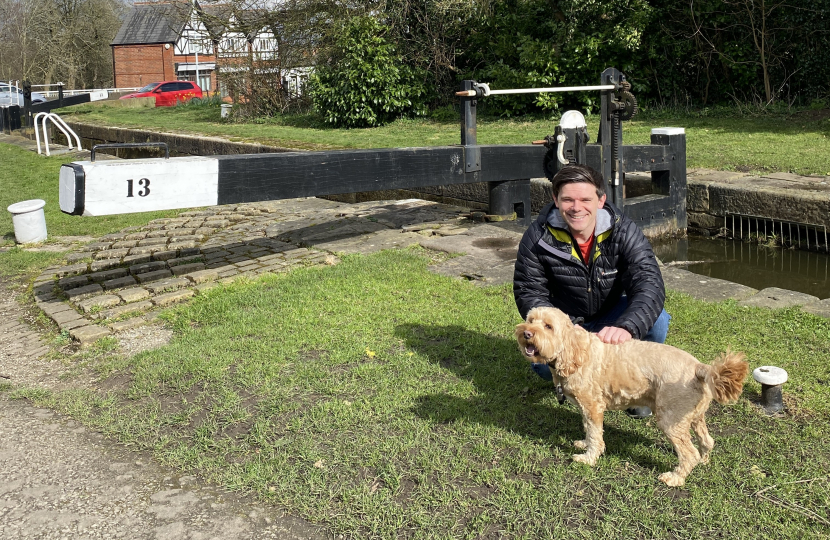 Paul and Charlie at Marple Locks