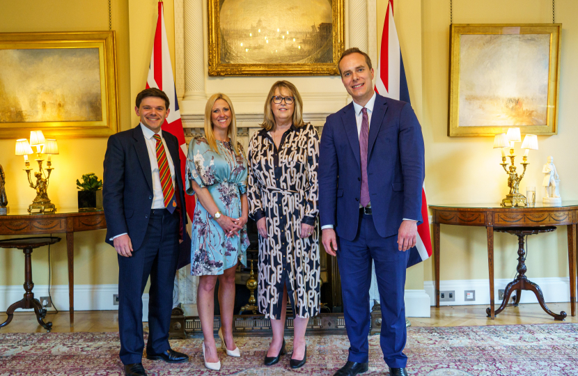 Paul with Wendy, Sarah, and David Johnstone OBE MP at No10