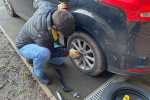 Paul Changing a Tyre - Pot Hole