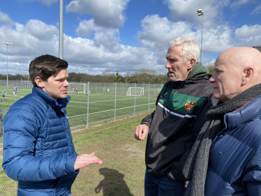 Paul with Rose Hill JFC Treasurer Philip Wright and Marple North Council Candidate Nigel Noble