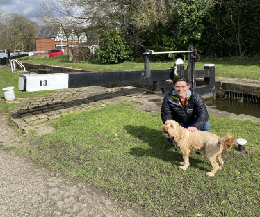 Paul and Charlie at Marple Locks